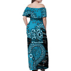 Port Adelaide NAIDOC Week 2026 Family Matching Off Shoulder Maxi Dress and Hawaiian Shirt Australian Aboriginal Dot Art Dreamtime Pattern Style