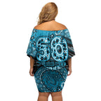 Port Adelaide NAIDOC Week 2026 Family Matching Off Shoulder Short Dress and Hawaiian Shirt Australian Aboriginal Dot Art Dreamtime Pattern Style