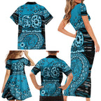 Port Adelaide NAIDOC Week 2026 Family Matching Short Sleeve Bodycon Dress and Hawaiian Shirt Australian Aboriginal Dot Art Dreamtime Pattern Style