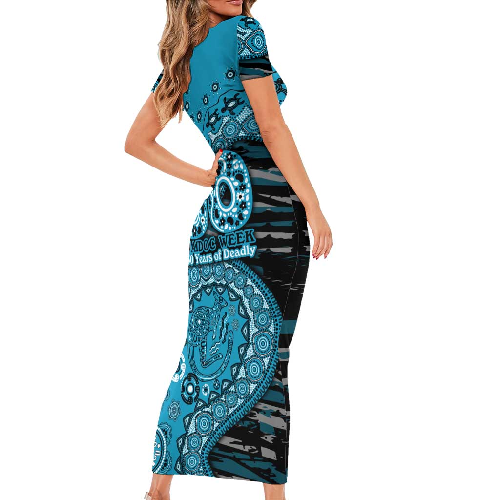 Port Adelaide NAIDOC Week 2026 Family Matching Short Sleeve Bodycon Dress and Hawaiian Shirt Australian Aboriginal Dot Art Dreamtime Pattern Style