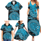 Port Adelaide NAIDOC Week 2026 Family Matching Summer Maxi Dress and Hawaiian Shirt Australian Aboriginal Dot Art Dreamtime Pattern Style