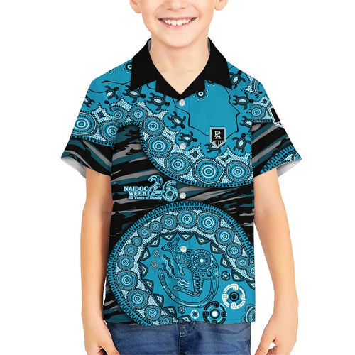 Port Adelaide NAIDOC Week 2026 Family Matching Summer Maxi Dress and Hawaiian Shirt Australian Aboriginal Dot Art Dreamtime Pattern Style