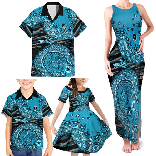 Port Adelaide NAIDOC Week 2026 Family Matching Tank Maxi Dress and Hawaiian Shirt Australian Aboriginal Dot Art Dreamtime Pattern Style