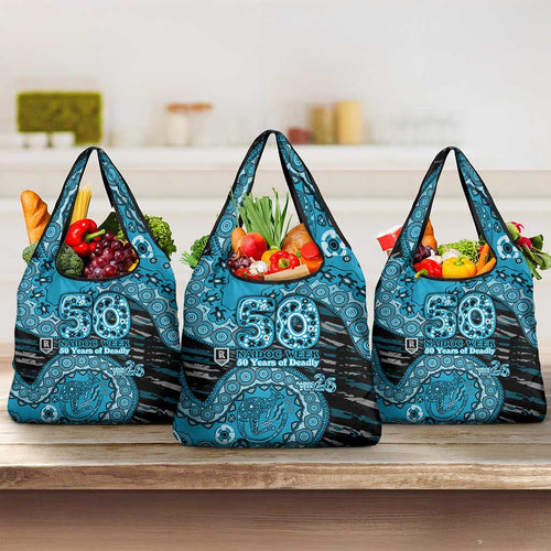 Port Adelaide NAIDOC Week 2026 Grocery Bag Australian Aboriginal Dot Art Dreamtime Pattern Style