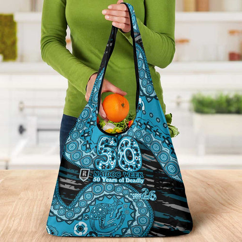 Port Adelaide NAIDOC Week 2026 Grocery Bag Australian Aboriginal Dot Art Dreamtime Pattern Style
