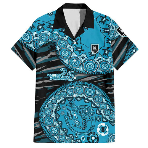 Port Adelaide NAIDOC Week 2026 Hawaiian Shirt Australian Aboriginal Dot Art Dreamtime Pattern Style