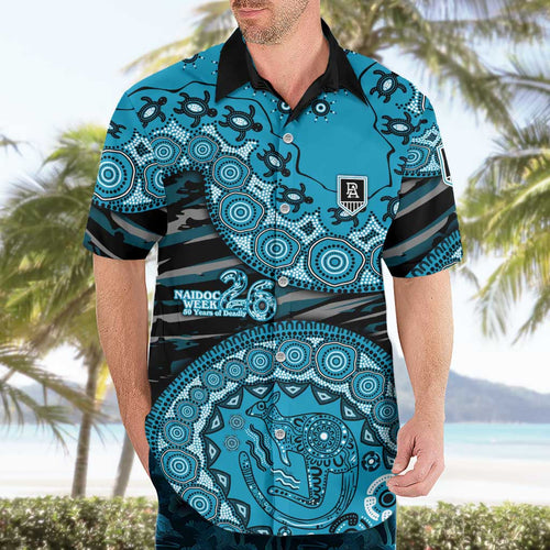 Port Adelaide NAIDOC Week 2026 Hawaiian Shirt Australian Aboriginal Dot Art Dreamtime Pattern Style