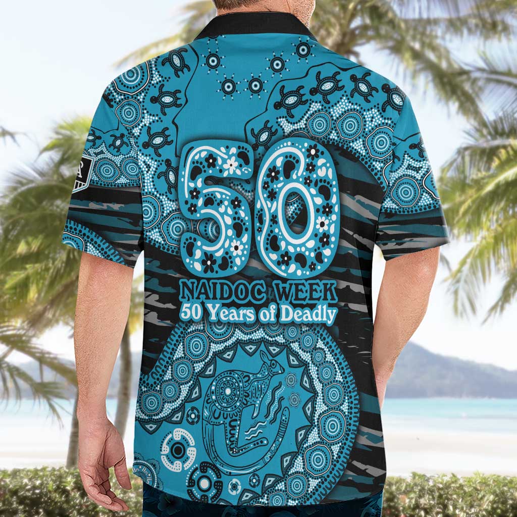 Port Adelaide NAIDOC Week 2026 Hawaiian Shirt Australian Aboriginal Dot Art Dreamtime Pattern Style