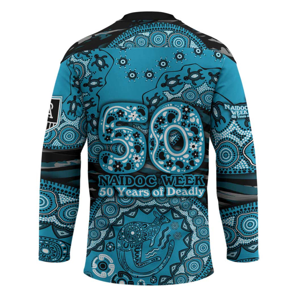 Port Adelaide NAIDOC Week 2026 Hockey Jersey Australian Aboriginal Dot Art Dreamtime Pattern Style