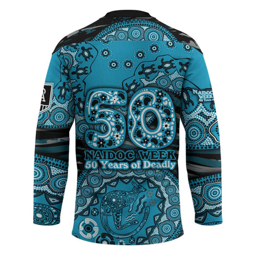 Port Adelaide NAIDOC Week 2026 Hockey Jersey Australian Aboriginal Dot Art Dreamtime Pattern Style