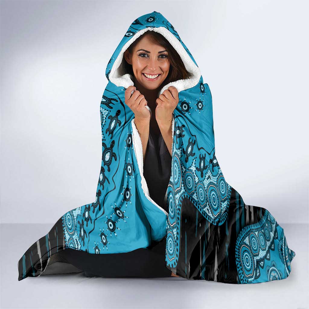 Port Adelaide NAIDOC Week 2026 Hooded Blanket Australian Aboriginal Dot Art Dreamtime Pattern Style