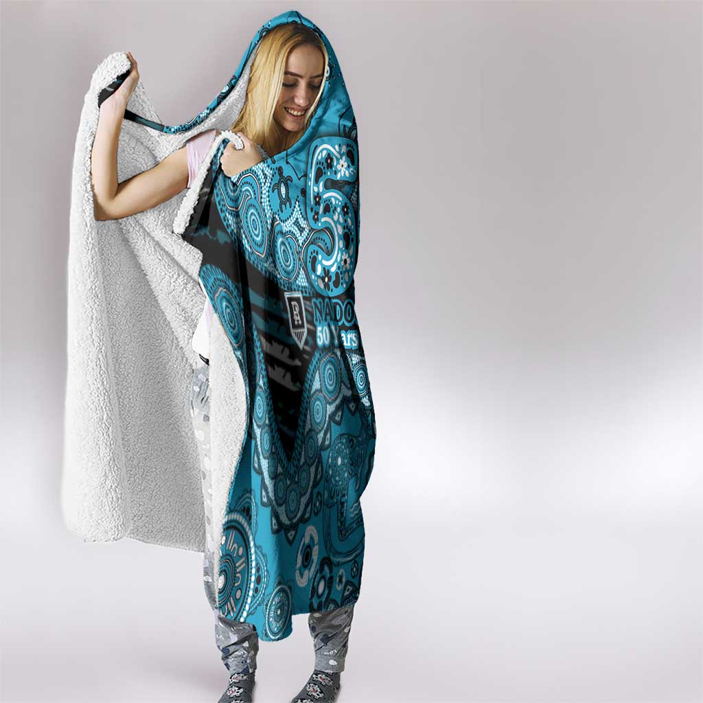 Port Adelaide NAIDOC Week 2026 Hooded Blanket Australian Aboriginal Dot Art Dreamtime Pattern Style