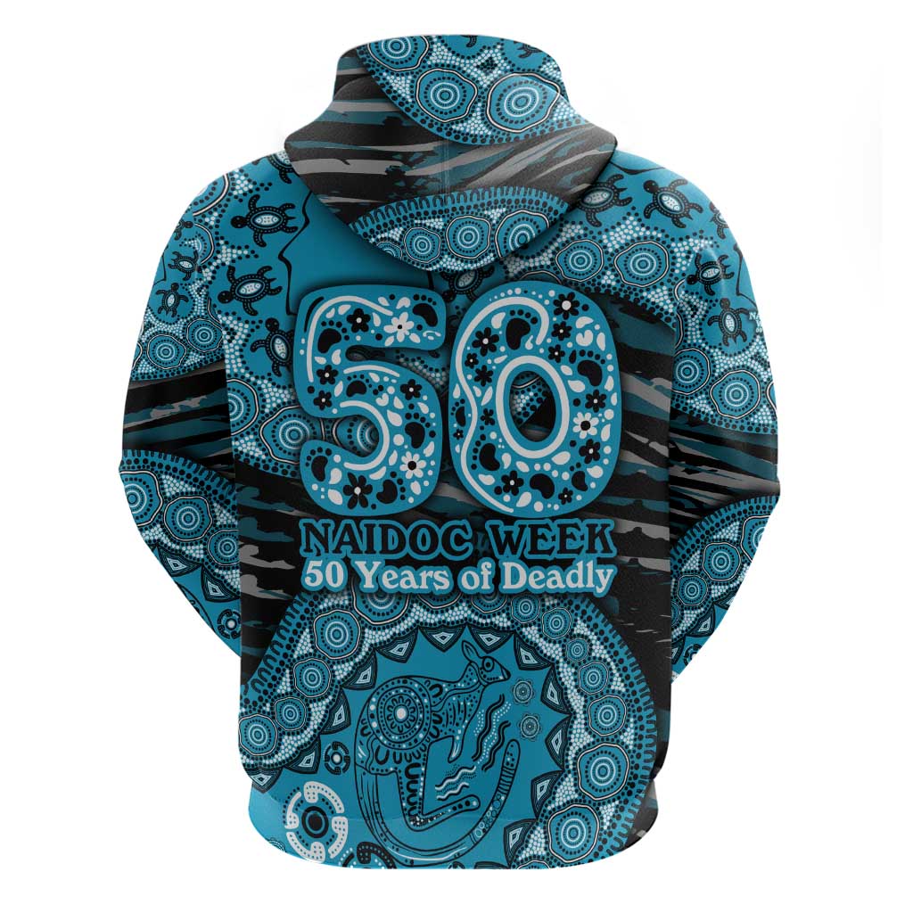 Port Adelaide NAIDOC Week 2026 Hoodie Australian Aboriginal Dot Art Dreamtime Pattern Style
