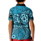 Port Adelaide NAIDOC Week 2026 Kid Polo Shirt Australian Aboriginal Dot Art Dreamtime Pattern Style