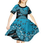 Port Adelaide NAIDOC Week 2026 Kid Short Sleeve Dress Australian Aboriginal Dot Art Dreamtime Pattern Style