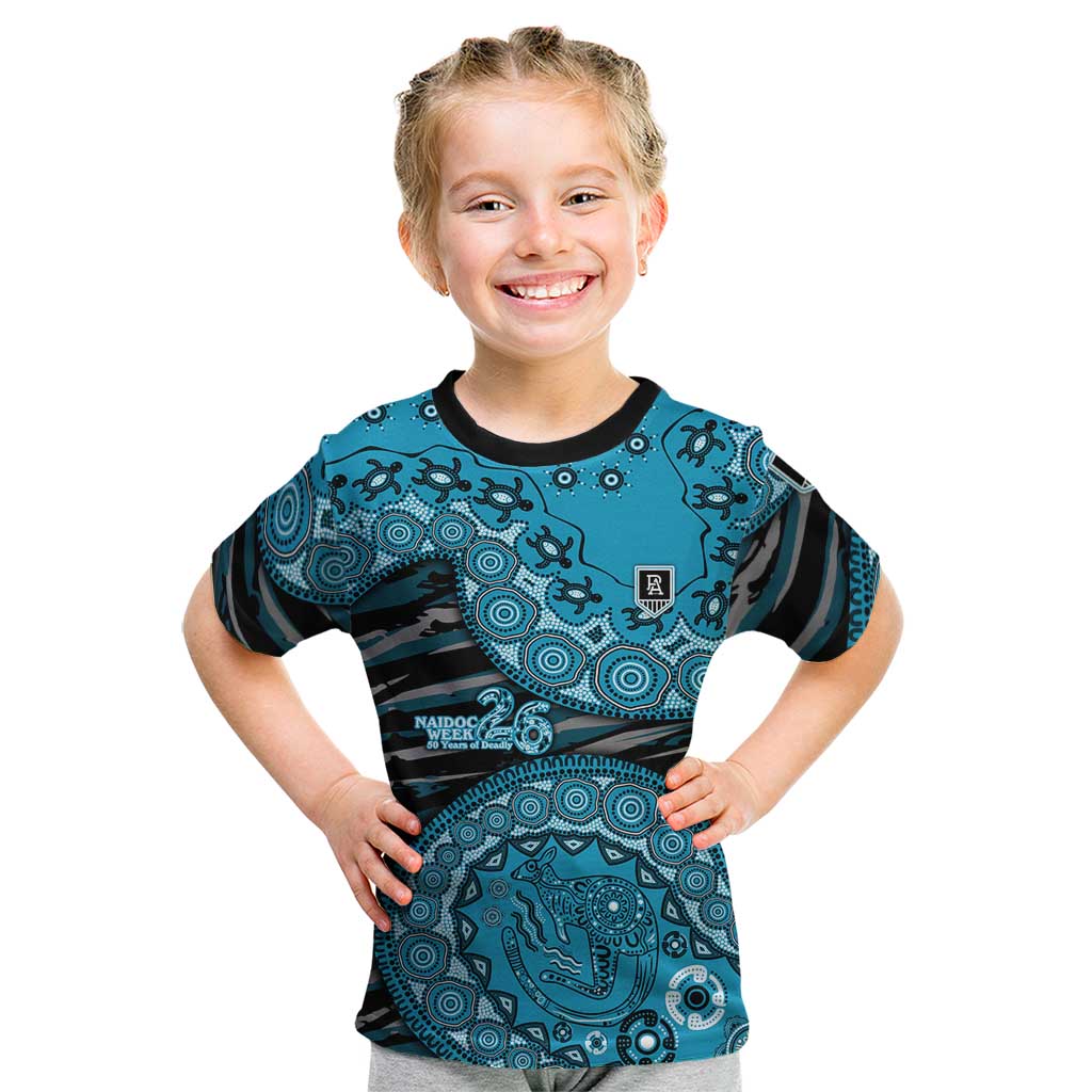 Port Adelaide NAIDOC Week 2026 Kid T Shirt Australian Aboriginal Dot Art Dreamtime Pattern Style