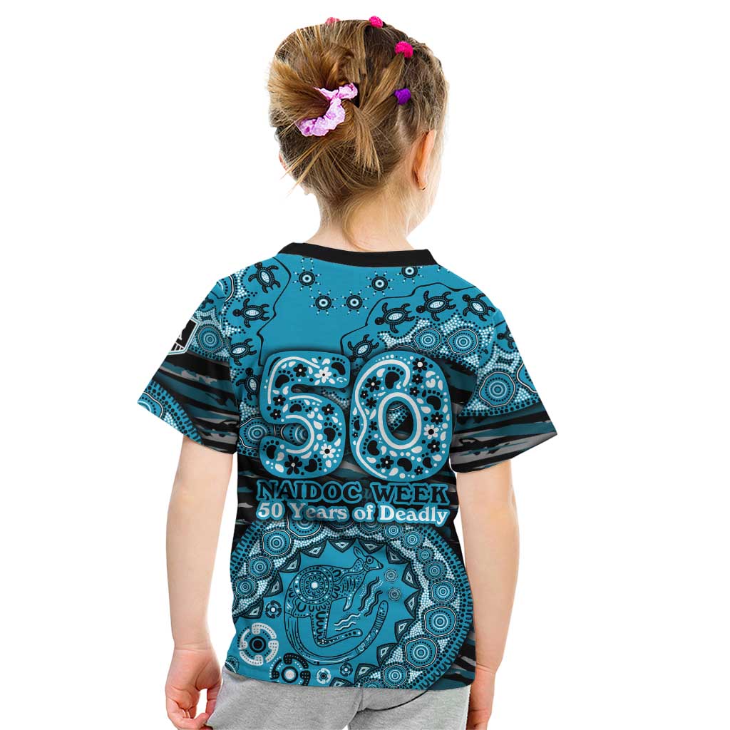 Port Adelaide NAIDOC Week 2026 Kid T Shirt Australian Aboriginal Dot Art Dreamtime Pattern Style