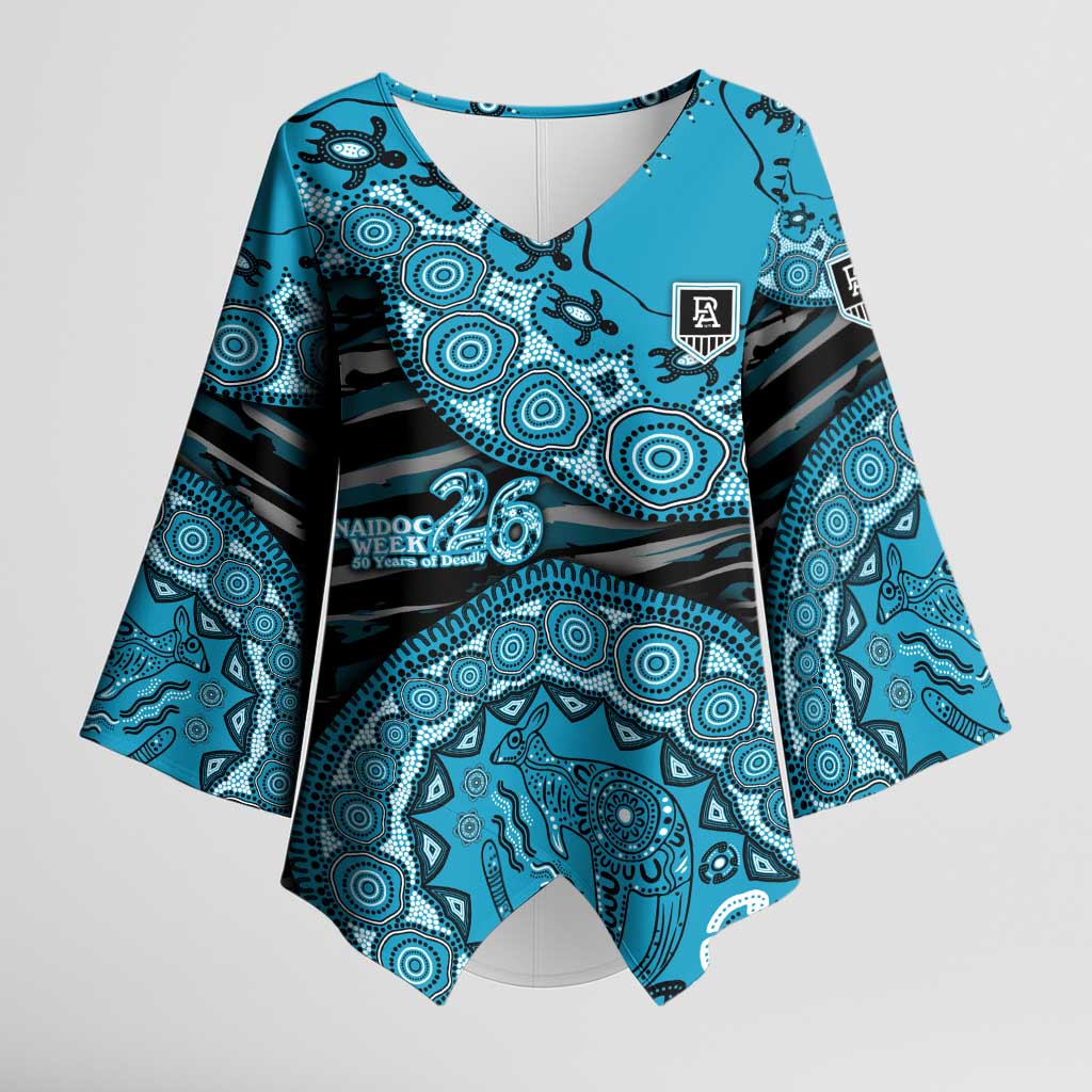 Port Adelaide NAIDOC Week 2026 Kimono Sleeve Blouse Australian Aboriginal Dot Art Dreamtime Pattern Style