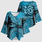 Port Adelaide NAIDOC Week 2026 Kimono Sleeve Blouse Australian Aboriginal Dot Art Dreamtime Pattern Style