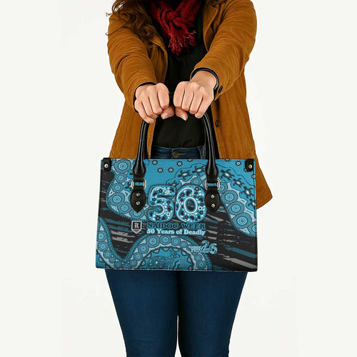 Port Adelaide NAIDOC Week 2026 Leather Bag Australian Aboriginal Dot Art Dreamtime Pattern Style