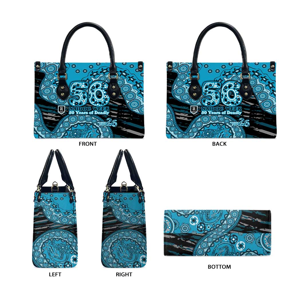 Port Adelaide NAIDOC Week 2026 Leather Bag Australian Aboriginal Dot Art Dreamtime Pattern Style