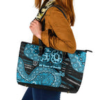 Port Adelaide NAIDOC Week 2026 Leather Tote Bag Australian Aboriginal Dot Art Dreamtime Pattern Style