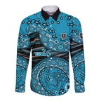 Port Adelaide NAIDOC Week 2026 Long Sleeve Button Shirt Australian Aboriginal Dot Art Dreamtime Pattern Style