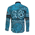Port Adelaide NAIDOC Week 2026 Long Sleeve Button Shirt Australian Aboriginal Dot Art Dreamtime Pattern Style