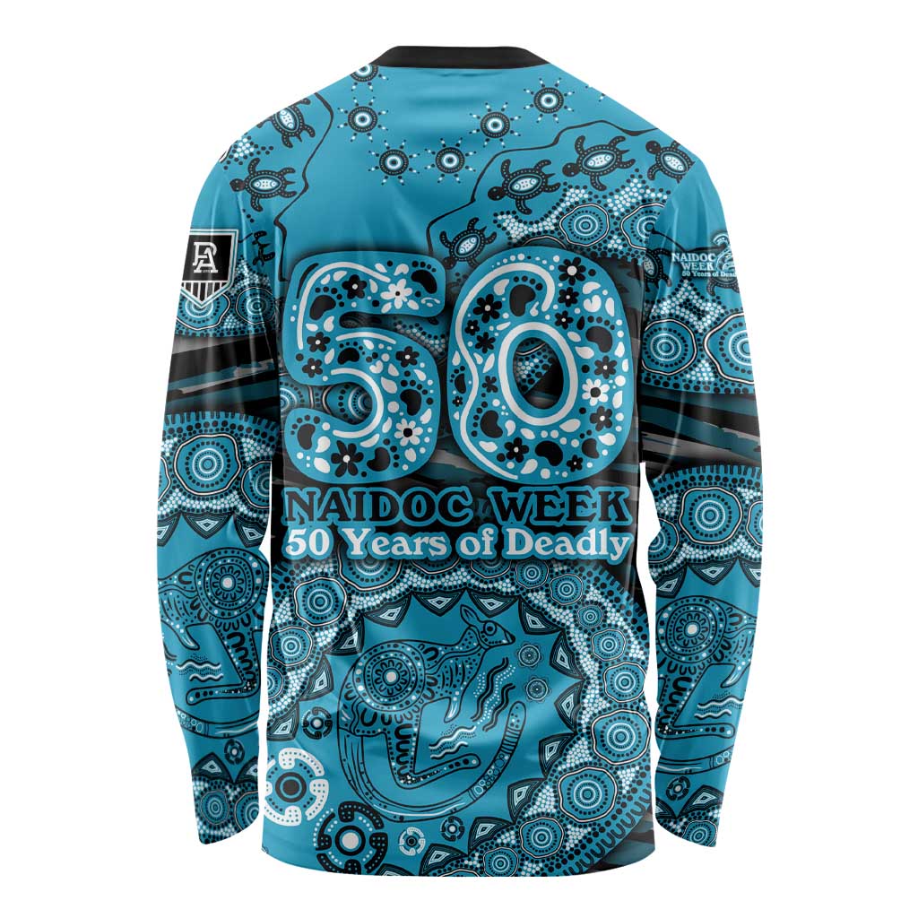 Port Adelaide NAIDOC Week 2026 Long Sleeve Shirt Australian Aboriginal Dot Art Dreamtime Pattern Style