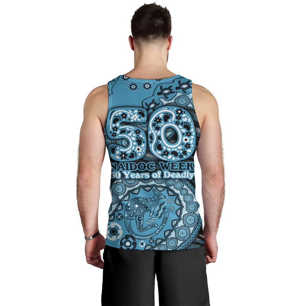Port Adelaide NAIDOC Week 2026 Men Tank Top Australian Aboriginal Dot Art Dreamtime Pattern Style