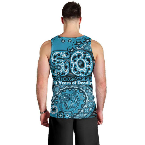 Port Adelaide NAIDOC Week 2026 Men Tank Top Australian Aboriginal Dot Art Dreamtime Pattern Style
