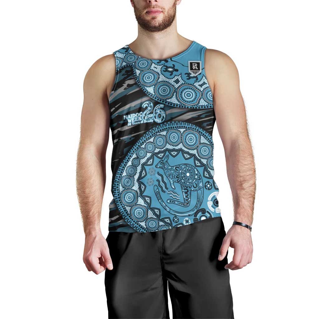 Port Adelaide NAIDOC Week 2026 Men Tank Top Australian Aboriginal Dot Art Dreamtime Pattern Style