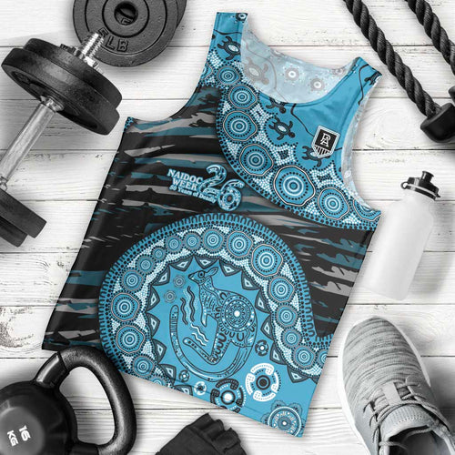Port Adelaide NAIDOC Week 2026 Men Tank Top Australian Aboriginal Dot Art Dreamtime Pattern Style