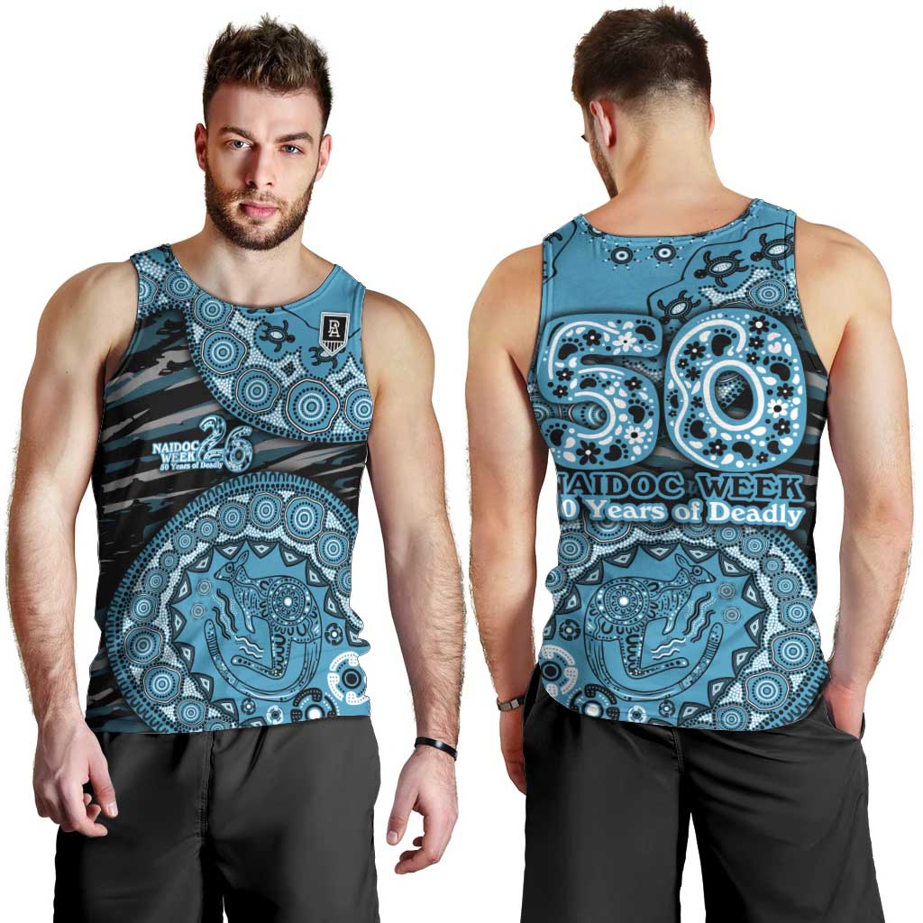 Port Adelaide NAIDOC Week 2026 Men Tank Top Australian Aboriginal Dot Art Dreamtime Pattern Style