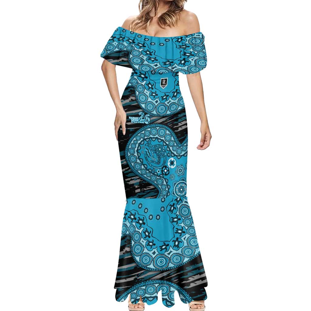 Port Adelaide NAIDOC Week 2026 Mermaid Dress Australian Aboriginal Dot Art Dreamtime Pattern Style