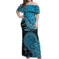 Port Adelaide NAIDOC Week 2026 Off Shoulder Maxi Dress Australian Aboriginal Dot Art Dreamtime Pattern Style