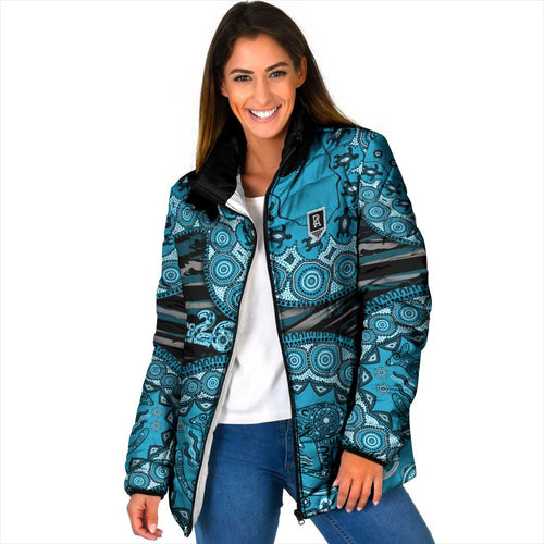 Port Adelaide NAIDOC Week 2026 Padded Jacket Australian Aboriginal Dot Art Dreamtime Pattern Style