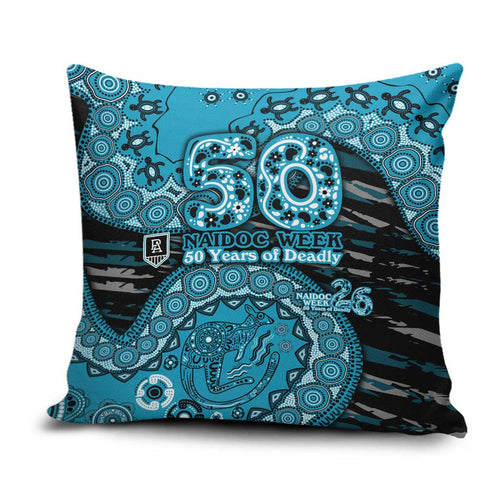 Port Adelaide NAIDOC Week 2026 Pillow Cover Australian Aboriginal Dot Art Dreamtime Pattern Style