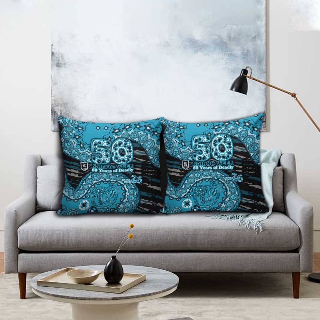 Port Adelaide NAIDOC Week 2026 Pillow Cover Australian Aboriginal Dot Art Dreamtime Pattern Style