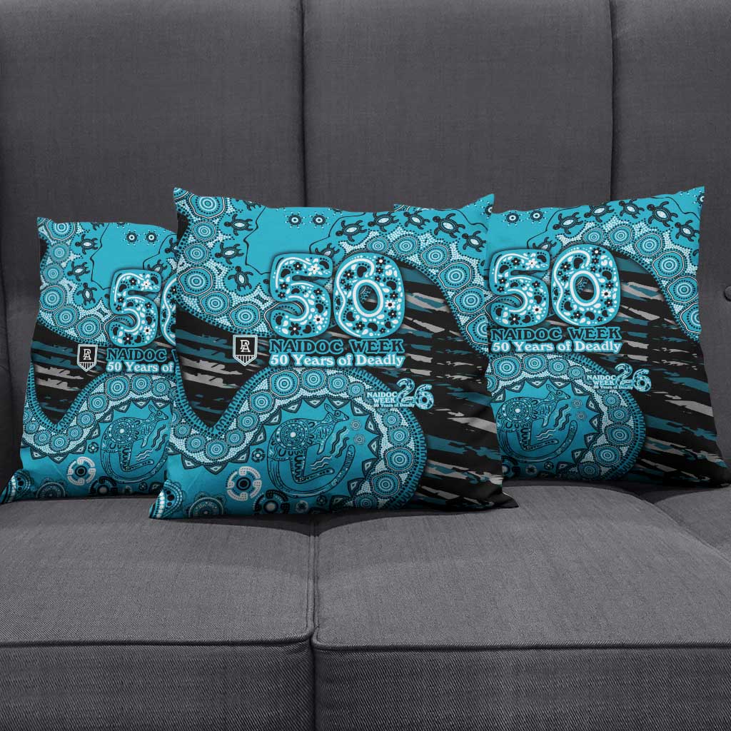 Port Adelaide NAIDOC Week 2026 Pillow Cover Australian Aboriginal Dot Art Dreamtime Pattern Style