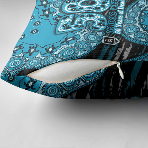 Port Adelaide NAIDOC Week 2026 Pillow Cover Australian Aboriginal Dot Art Dreamtime Pattern Style