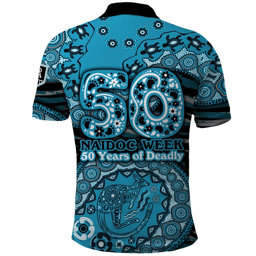 Port Adelaide NAIDOC Week 2026 Polo Shirt Australian Aboriginal Dot Art Dreamtime Pattern Style