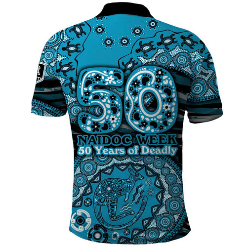 Port Adelaide NAIDOC Week 2026 Polo Shirt Australian Aboriginal Dot Art Dreamtime Pattern Style