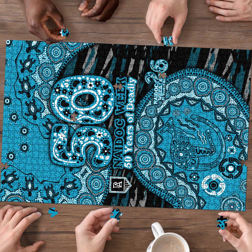 Port Adelaide NAIDOC Week 2026 Puzzle Australian Aboriginal Dot Art Dreamtime Pattern Style