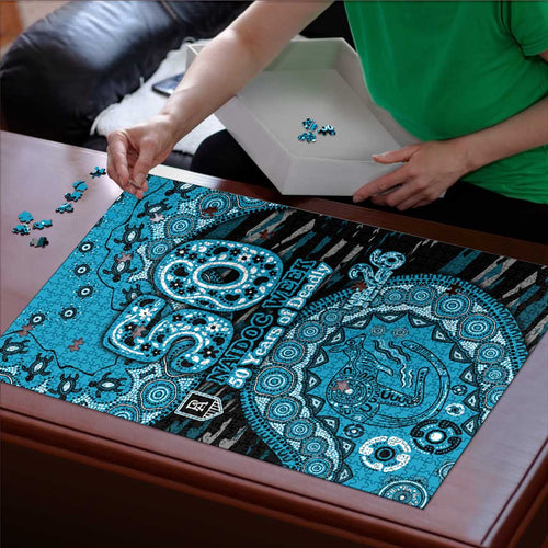 Port Adelaide NAIDOC Week 2026 Puzzle Australian Aboriginal Dot Art Dreamtime Pattern Style