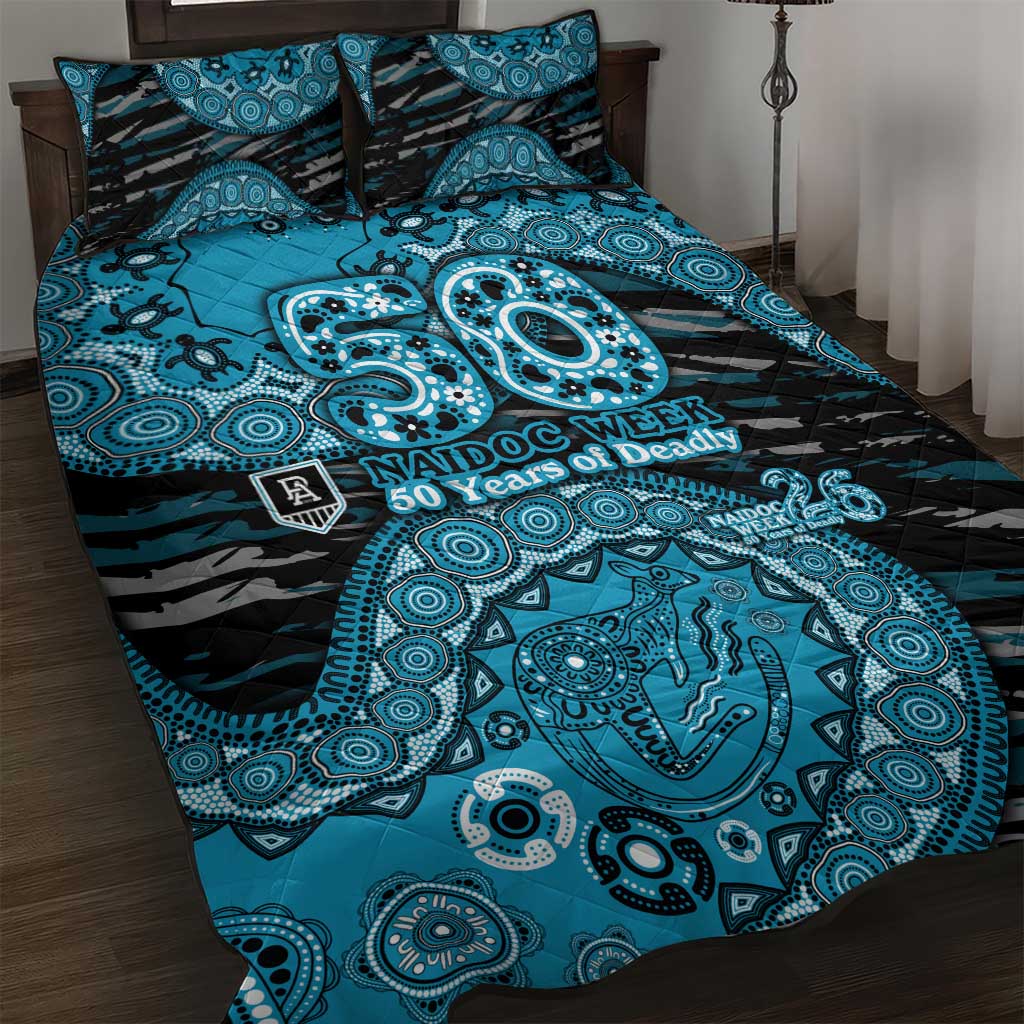 Port Adelaide NAIDOC Week 2026 Quilt Bed Set Australian Aboriginal Dot Art Dreamtime Pattern Style