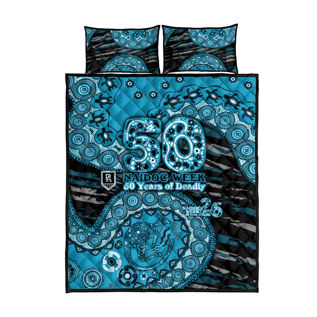Port Adelaide NAIDOC Week 2026 Quilt Bed Set Australian Aboriginal Dot Art Dreamtime Pattern Style