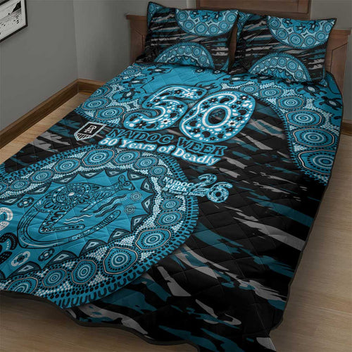 Port Adelaide NAIDOC Week 2026 Quilt Bed Set Australian Aboriginal Dot Art Dreamtime Pattern Style