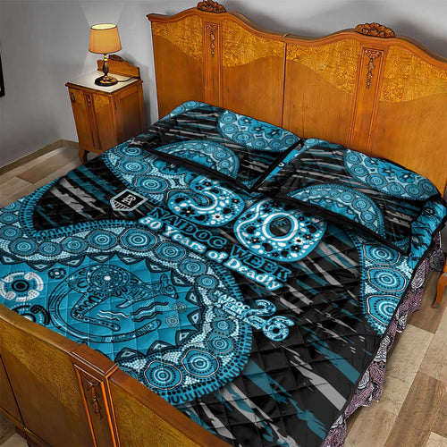 Port Adelaide NAIDOC Week 2026 Quilt Bed Set Australian Aboriginal Dot Art Dreamtime Pattern Style