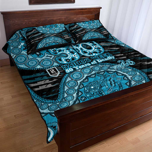 Port Adelaide NAIDOC Week 2026 Quilt Bed Set Australian Aboriginal Dot Art Dreamtime Pattern Style